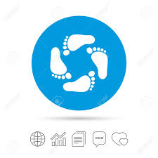 Baby Footprints Icon Child Barefoot Steps Toddler Feet Symbol