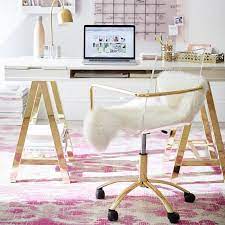 For our next trick, we're going to make your seat disappear. Gold Paige Acrylic Swivel Chair Teen Desk Chair Pottery Barn Teen