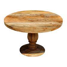 We can customize the table to your needs at any size and style. Farmhouse Rustic Solid Mango Wood 48 Round Pedestal Dining Table