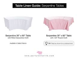 What Size Linens Do You Need For Serpentine Tables Heres