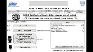 vehicle registration renewal notice