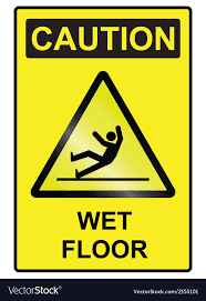 wet floor hazard sign royalty free