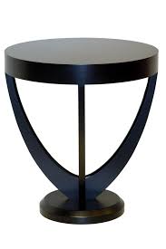 Lalique Side Table In Black Laquer Base