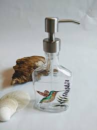 hummingbird soap dispenser hand painted