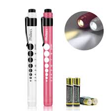 Pen Light Phileex Nurse Pen Light Medical Penlight With Pupil Gauge For Nurses Nursing Students Doctors White And Pink With Batteries
