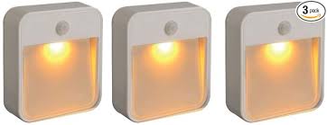 Mr Beams Mb720a Sleep Friendly Battery Powered Motion Sensing Led Stick Anywhere Nightlight With Amber Color Light 3 Pack White Amazon Com