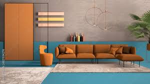 sofa armchair carpet concrete walls