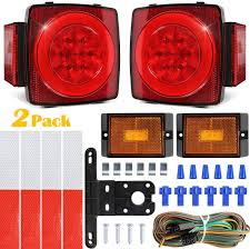 Amazon Com Topnew New Version Boat Trailer Lights Kit Square Submersible Led Trailer Light Kit Stop Tail Turn Signal Running Lights For Truck Marine Rv Boat Camper Trailer Waterproof And Dot Compliant Automotive