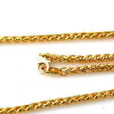 24k solid gold lope chain necklace 26