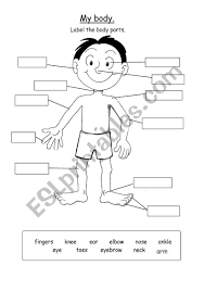 Practise parts of the body words with this song about a magic spell. My Body Parts Esl Worksheet By Mia1