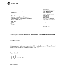 Resignation Letter Of Member Of The Board Of Directors Of