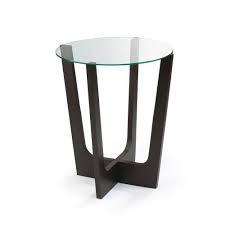 Umbra Stellar Glass Top Wood Side Table
