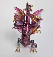 Blown Glass 5 Headed Dragon Figurine
