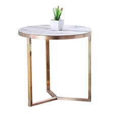 Lagina Marble Top Metal Round Side Table