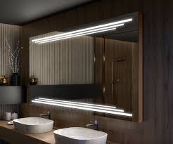 Horizontal Bathroom Mirror With White