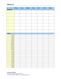 Student Assignment Sheet Weekly Assignment Sheet And Schedule