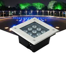 Outdoor Led Underground Path Light In Ground Buried Lamp Square Tempered Glass Ebay