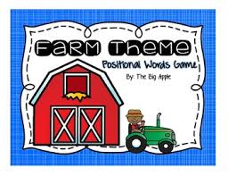 Farm Theme Positional Words Game