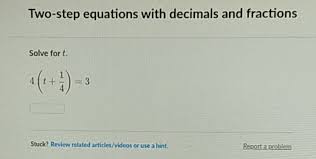 Two Step Equations With Decimals And