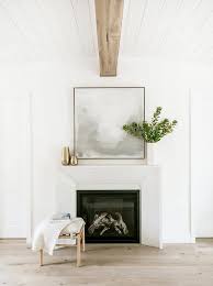 White Modern Beveled Fireplace Mantel
