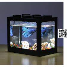 Hồ cá Mini có đèn LED kiểu dán lắp ghép độc đáo dùng pin thẻ - 417