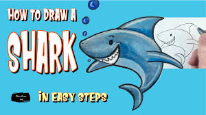 how to draw a shark in easy steps video