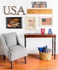 White Wood American Flag Framed Art