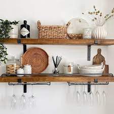 2 X Shelves With Double Wine Glass