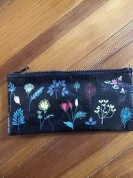 blue q pencil zipper pouch bag cosmetic