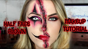 half face clown halloween makeup