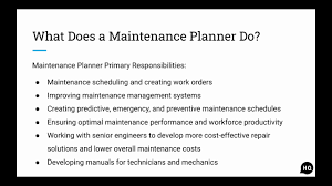 what does a maintenance planner do
