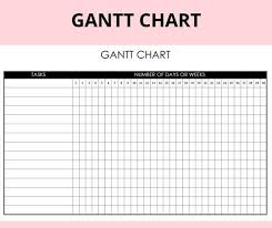 Simple Project Gantt Chart Diagram Template Project Management To Plan And Schedule Timeline Digital Download