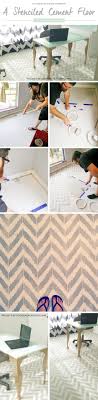 a stenciled cement floor using the ikat