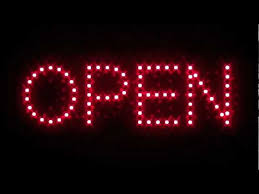 open closed led sign with hanging