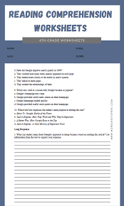 Our intention is that these grade 9 comprehension worksheets photos collection can be a resource for you, give you more samples and also bring you what you search. 6th Grade Reading Comprehension Worksheets Grade 6 Worksheets Free
