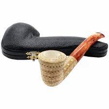 Local artisans hand carve the stone into collectibles, most notably tobacco pipes world. Hand Carved Dublin Colored 3d Lattice 100 Solid Block Meerschaum Pipe Golden Brown Meerschaum Pipes Royal Meerschaum Pipes