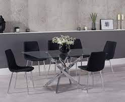 Denver 160cm Glass Dining Table With