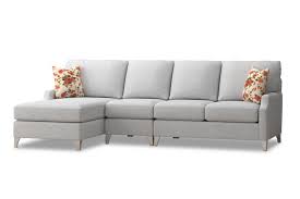chaise sectional in sterling twill