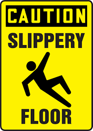 slippery floor osha caution safety sign
