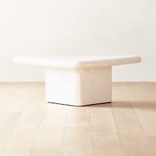 Vayle Tall White Concrete Coffee Table