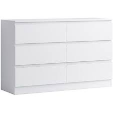 stora modern 6 drawer chest matt white