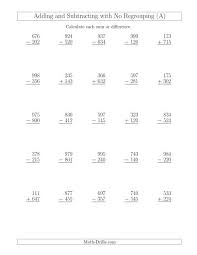 In this subtraction worksheet, 3rd graders subtract three digit numbers. Mixed Addition And Subtraction Of Three Digit Numbers With No Regrouping A