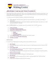 apa essay checklist for students 