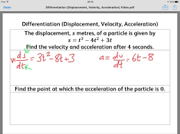 Diffeiation Displacement Velocity