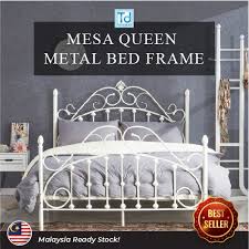Mesa White Metal Bed Frame Steel Bed