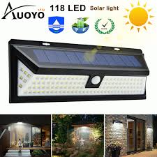 Auoyo Solar Lights Outdoor Lighting 118 Led Super Bright Wireless Motion Sensor Lights Waterproof Security Lights With Wide Angl Solar Lamps Aliexpress