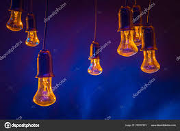 Light Bulbs Hanging On Wires Light Bulb With Warm Light Stock Photo C Grinphoto 282207874