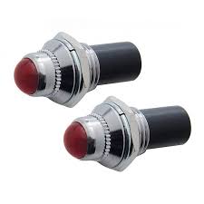 Details About Classic Chrome Red Dash Switch Indicator Pilot Light Lamp 12v Car Truck Pair