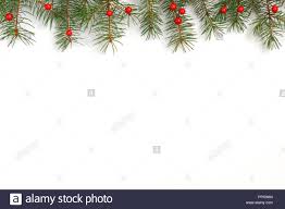 Christmas Background With Xmas Tree And Red Berries On White Wooden