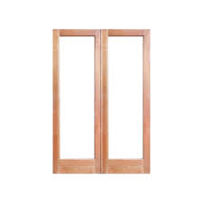 Full Pane Glass Double Wooden Doors
